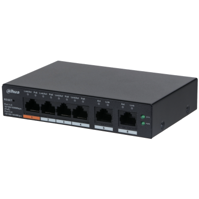 Dahua CS4006-4GT-60-V2 - Switch Cloud managed con 6 porte Gigabit 10/100/1000 Mbps, 4 PoE 60 W + 2 uplink