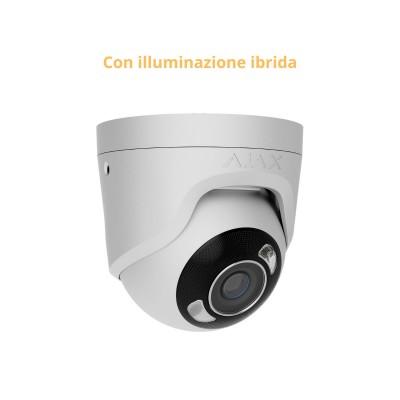 Ajax TurretCam HL 8MP 4mm bianca, telecamera IP illuminazione ibrida AI - AJ-TURRETCAM-8-0400-HL-W 126267
