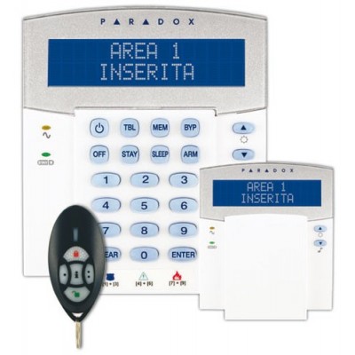 Paradox K32LX/86  - Tastiera con ricevitore radio bidirezionale integrato, gestisce 32 zone senza fili e 32 telecomandi
