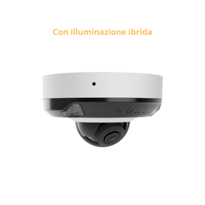 Ajax DomeCam Mini HL 8MP 2.8 mm, telecamera IP illuminazione ibrida AI - AJ-DOMECAM-MINI-8-HL-W 126273