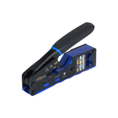 Dahua PFM914 - Pinza Crimpatrice Ethernet multifunzione per RJ-45 e RJ-11, consente taglio, spelatura e crimpatura di cavi