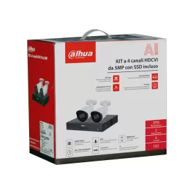 Dahua KIT-XVR4CHSSD(1T)  - Kit videosorveglianza HDCVI formato da 2 telecamere + 1 XVR 4 canali con SSD inclusa