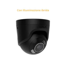 Ajax TurretCam HL 8MP 2.8mm nera, telecamera IP lluminazione ibrida AI - AJ-TURRETCAM-8-HL-B 126264
