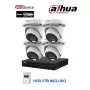 Dahua KIT VIDEOSORVEGLIANZA IP AI Full Color - 4 Telecamere Eyeball IP 4MP + NVR 8 Canali PoE + Hard Disk 2TB