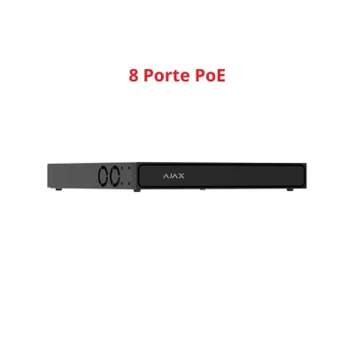 Ajax NVR H2D8PAC (8-ch) - NVR 8 canali con 8 porte PoE HDMI 12Mp 2HDD 160Mbps 140912 AJ-NVR208-HAC-8P-B