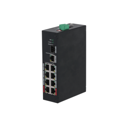 Dahua PFS3110-8ET-96 - Switch unmanaged con 10 porte (8 PoE 10/100 Mbps + 1 Gigabit uplink +1 Gigabit SFP uplink), capacita swit