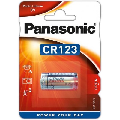 Panasonic CR123A - Batteria al litio 3V rilevatori di fumo, sistemi di allarme, confezione da 1 pezzo