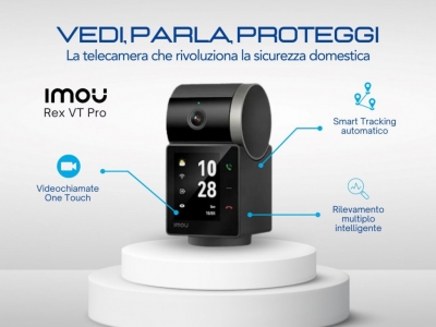 IMOU Rex VT Pro - Telecamera WIFI motorizzata a 5MP con pulsante One Touch